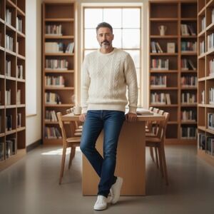 SONOMA Mens Natural Cable Knit Sweater XX Large Cotton‎ Blend Crew Neck NEW